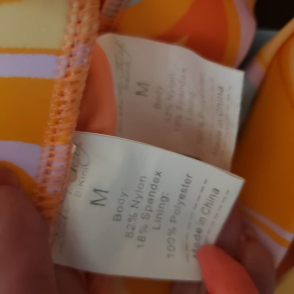 Beach Joy Peach Bikini Retro 60s GoGo Sz M 2 Piece Swimsuit - Picture 7 of 7